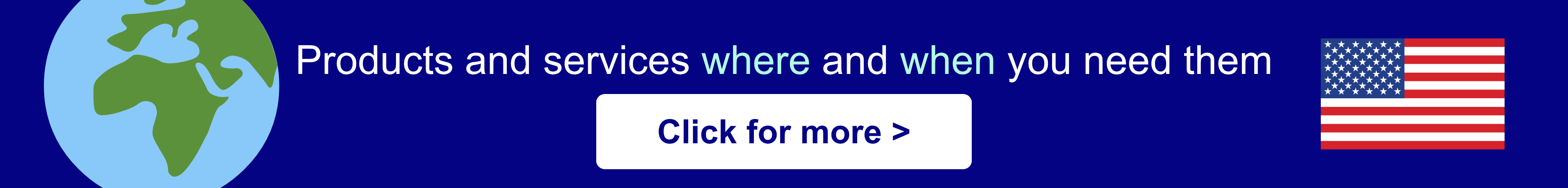 Blue banner with globe and text