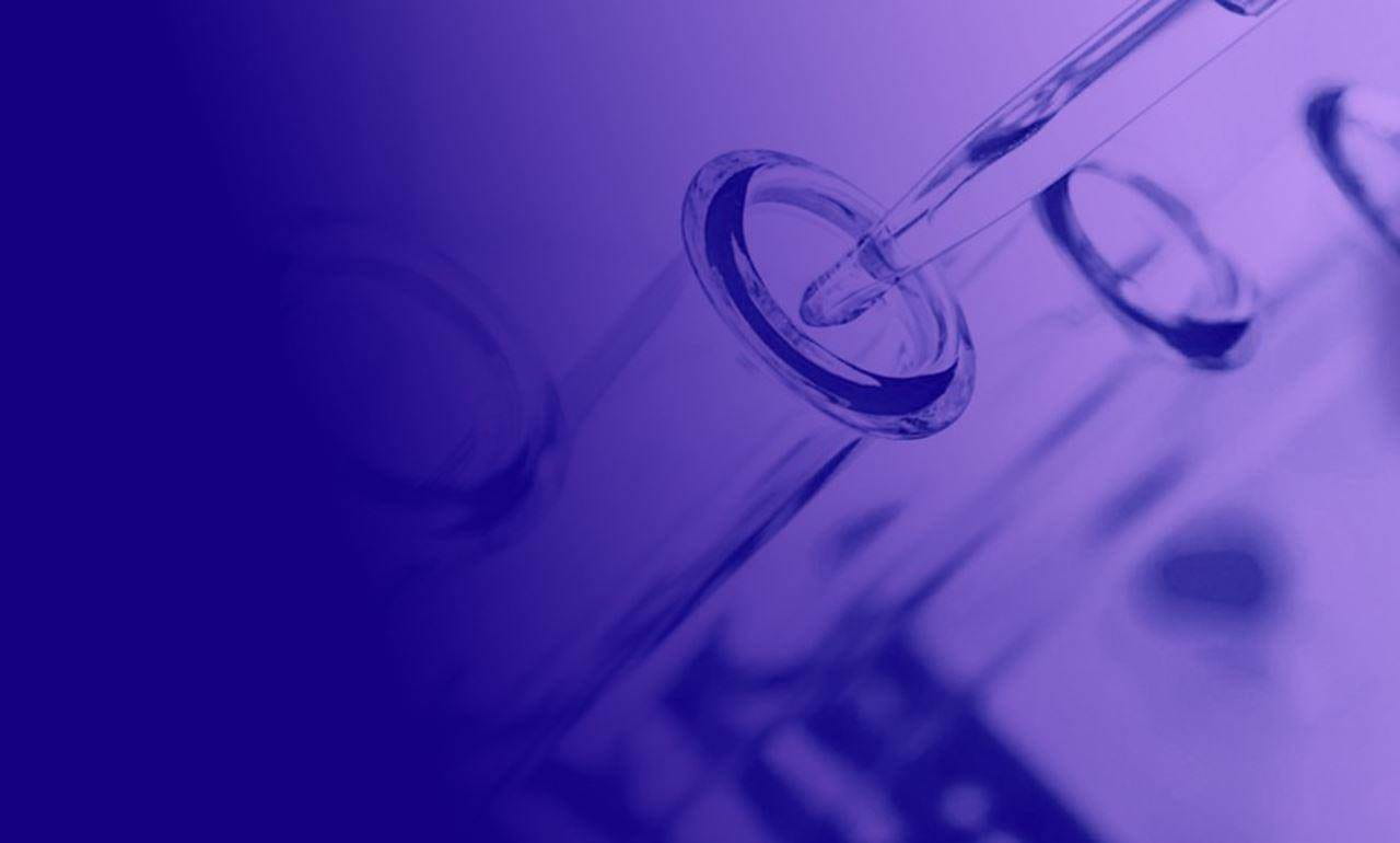 Purple washed image of test tubes
