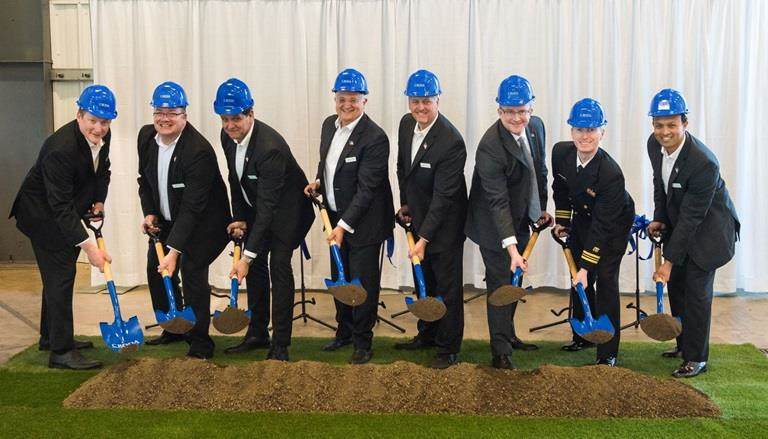 Image of Croda employees, breaking ground at new site in Lamar, Pennsylvania
