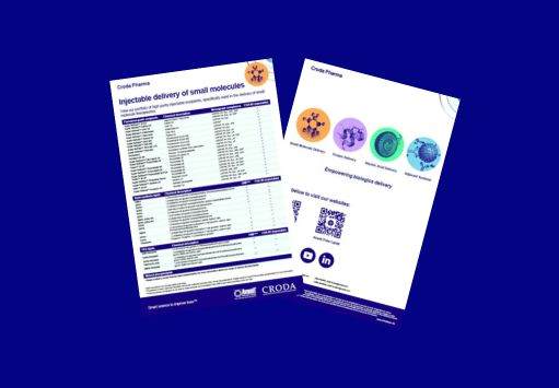 Download the Croda Pharma injectables for small molecules flyer