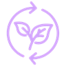 丸い紫色のグラフィックアイコンの葉