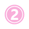 円形のピンクの数字 2 アイコン