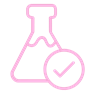 high purity pink icon, test tube with tick