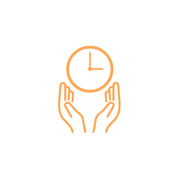 Image of hands grasping clock to represent improved product safety profiles and patient comfort