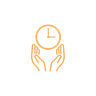 Image of hands grasping clock to represent improved product safety profiles and patient comfort