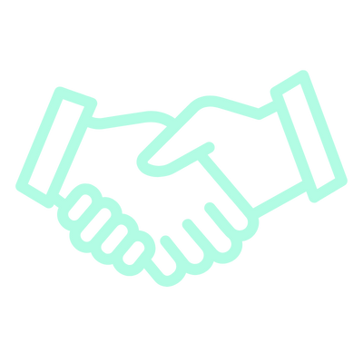 Blue cartoon hands shaking