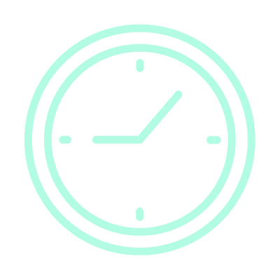 blue cartoon graphic of Clock