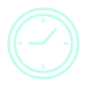 blue cartoon graphic of Clock