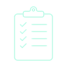 blue cartoon graphic of clipboard