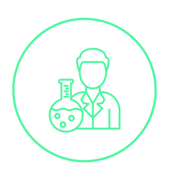 green icon representing formulator in a lab
