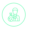 green icon representing formulator in a lab