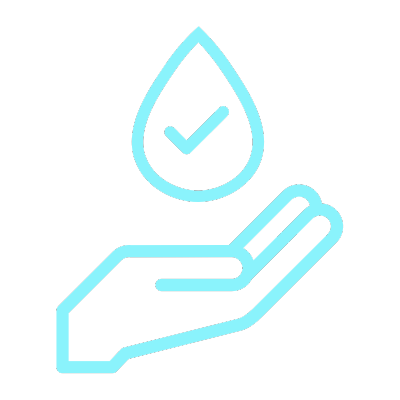 blue graphic of teardrop in hand