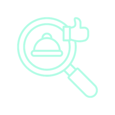 Cartoon graphic of looking glass with thumb