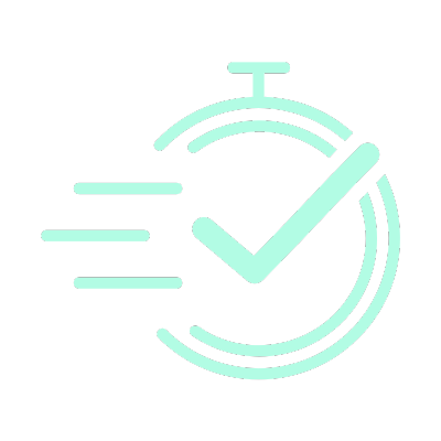 clock icon with tick overlapping