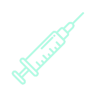 turquoise cartoon of a needle