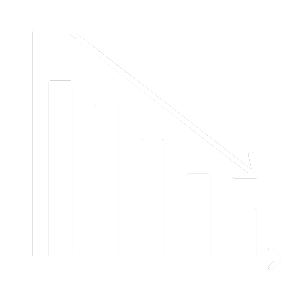 White cartoon downward graph