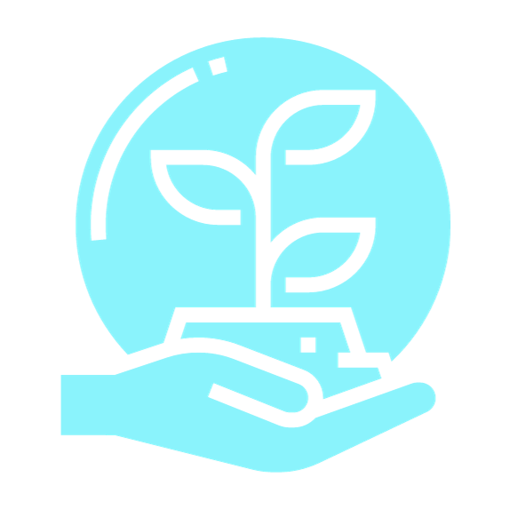 優れた純度を表す青いアイコン