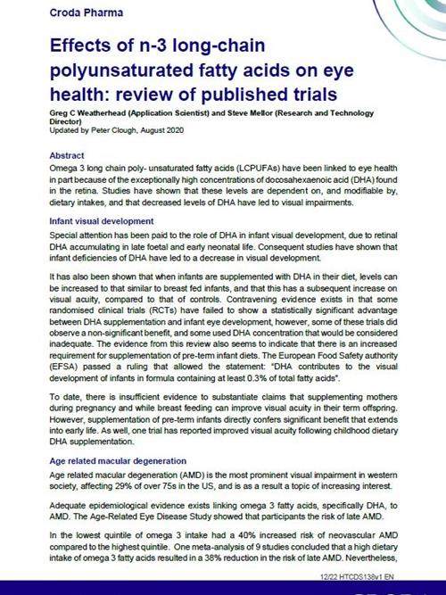 n-3 長鎖多価不飽和脂肪酸が目の健康に及ぼす影響のケーススタディ