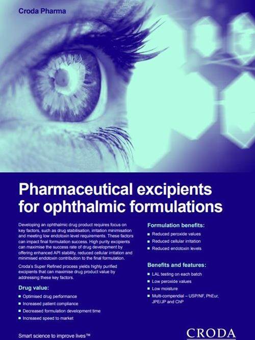 pharmaceutical excipients for opthalmic formulations brochure