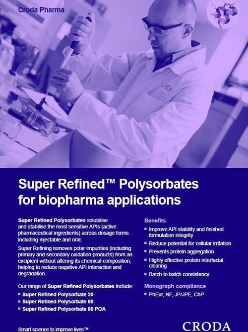 Polysorbates for biopharma brochure cover