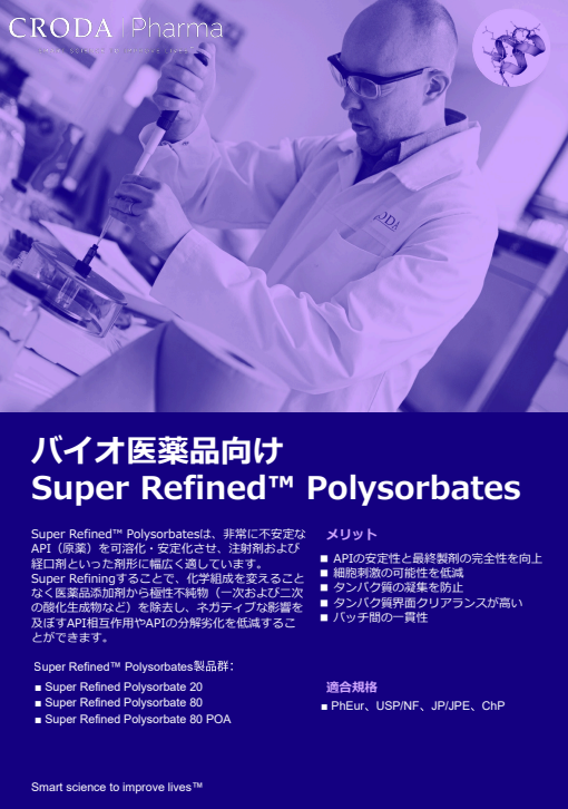 Polysorbates for biopharma brochure cover