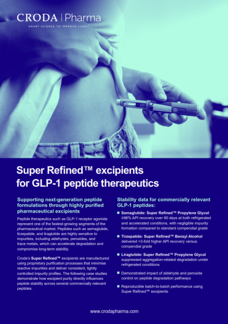Cover of whitepaper Super Refined excipients for GLP1 peptide therapeutics