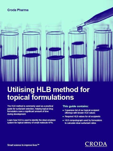 Utilising HLB method for topical formulations brochure Croda Pharma