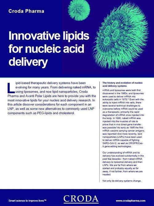 Croda Pharma による核酸送達のための革新的な脂質研究に関するホワイトペーパー