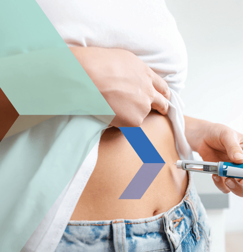 GLP1 Injection being administered to stomach