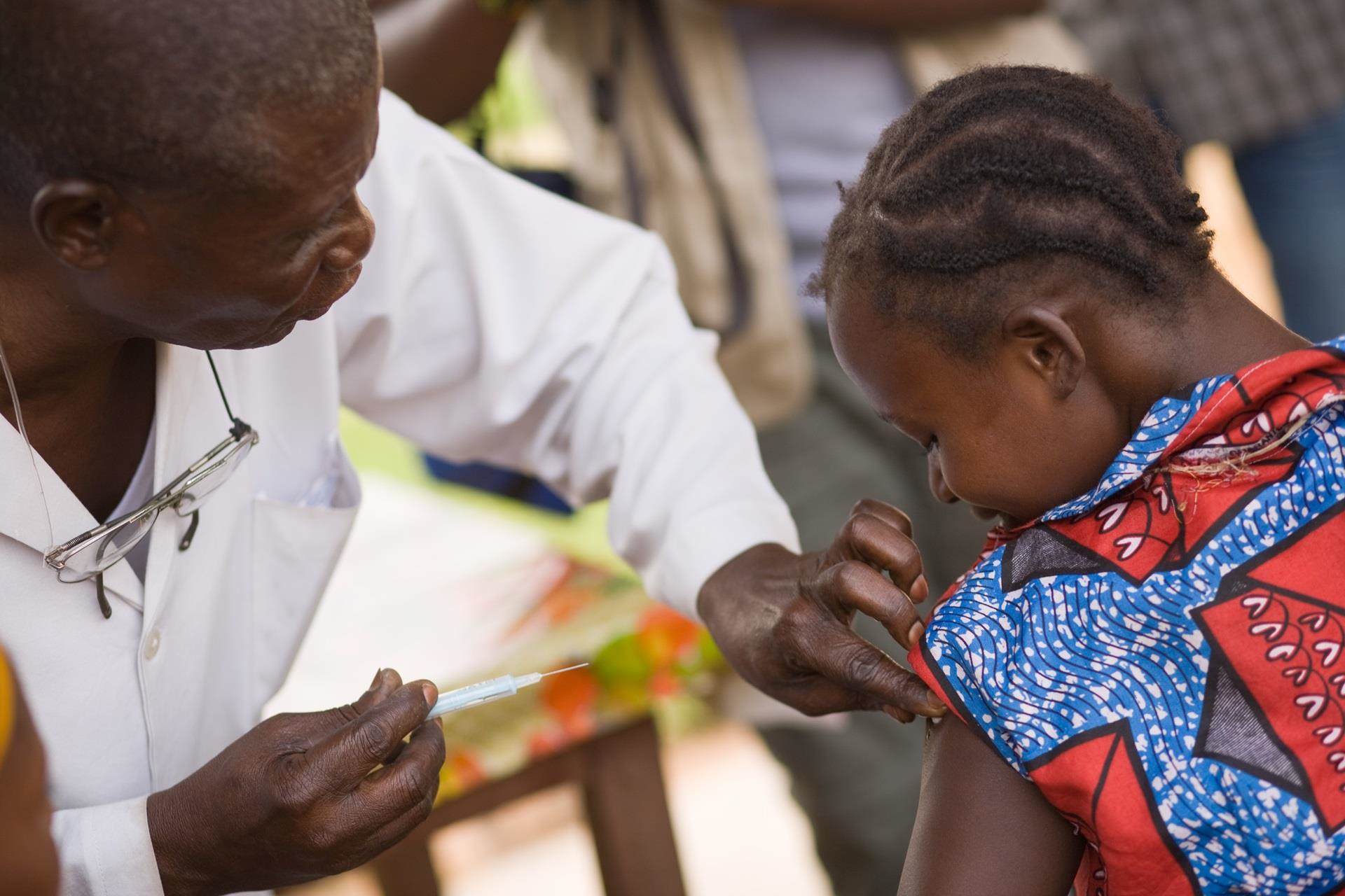 child being vaccinated